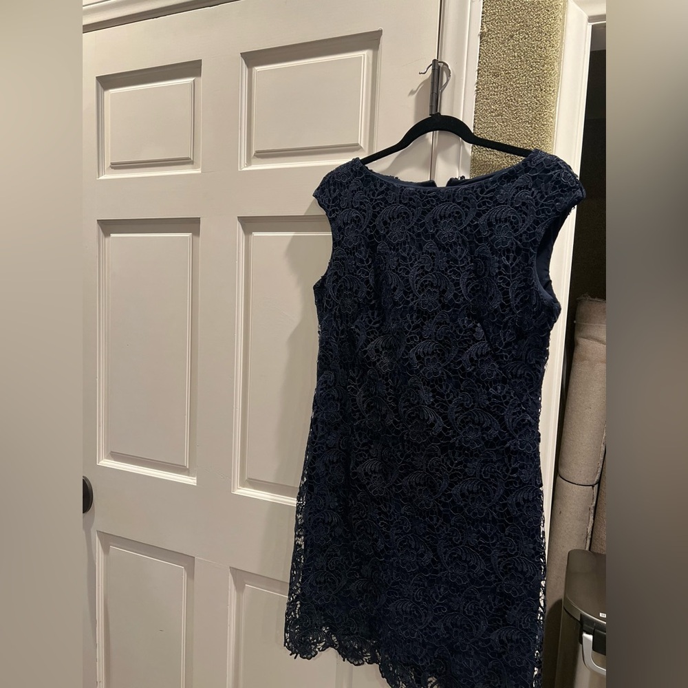 Ralph Lauren Elegant Navy Lace Dress - Picture 4 of 5